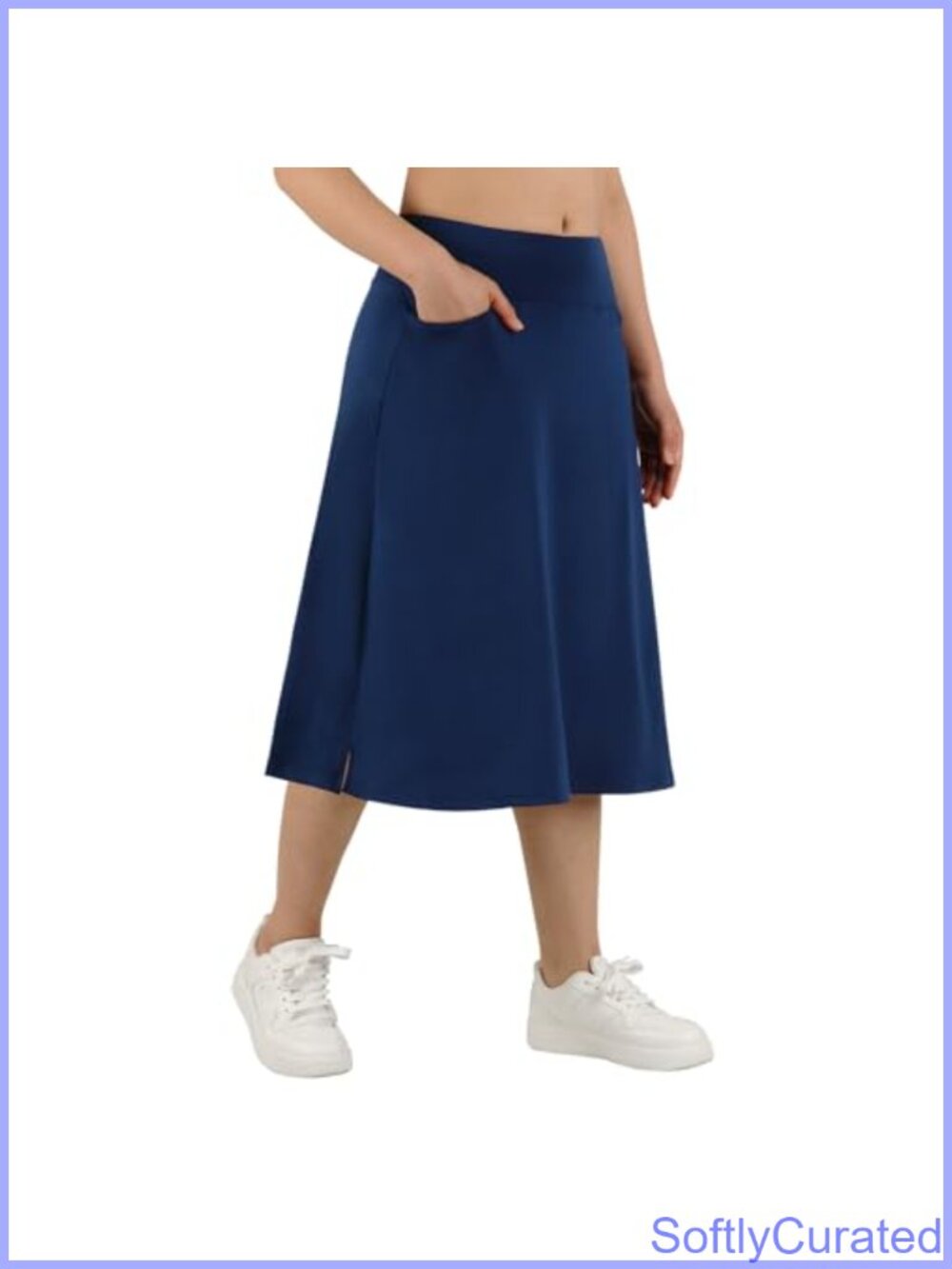 Long Midi Skort with Pockets Athletic Skirt 28 inch